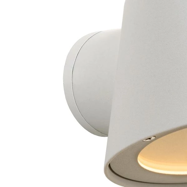Lucide DINGO-LED - Applique murale Intérieur/Extérieur - LED Dim. - GU10 - 1x5W 3000K - IP44 - Blanc - détail 1